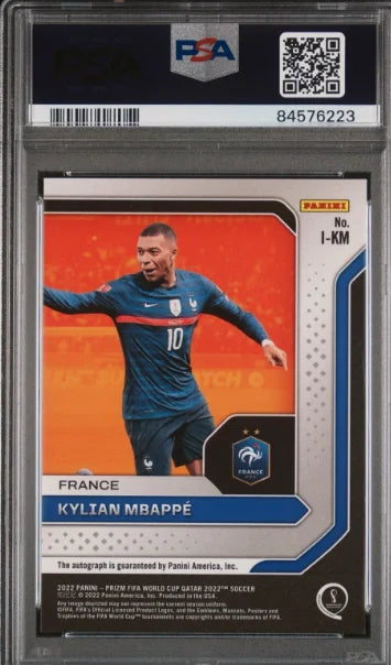 Kylian Mbappe 2022 Prizm Panini Auto - PSA 9