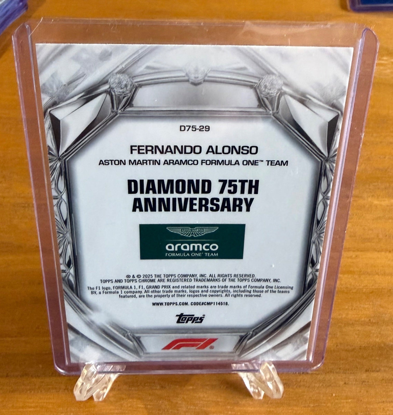 Alonso Diamond 75th anniversary car insert