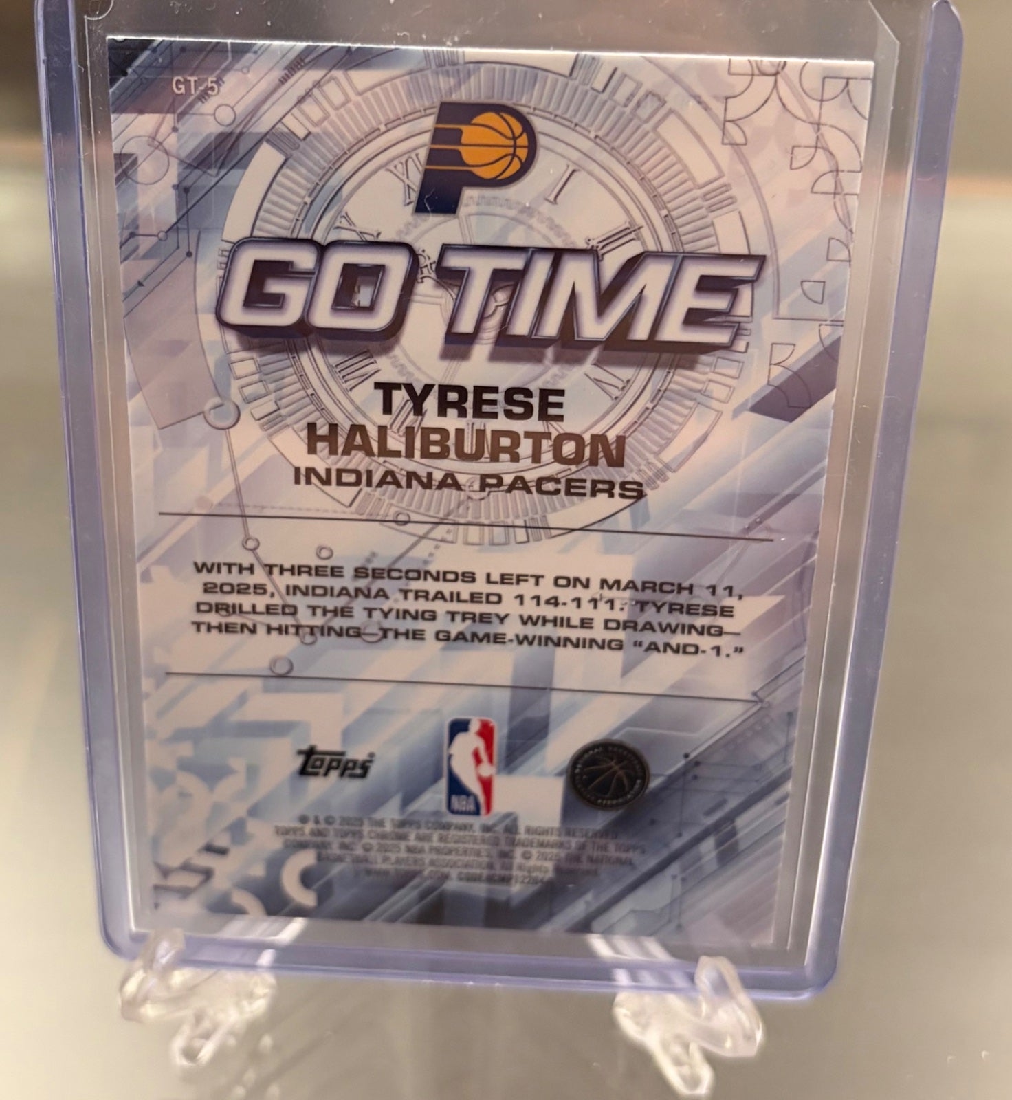 Tyrese Haliburton Go time insert TOPPS CHROME NBA