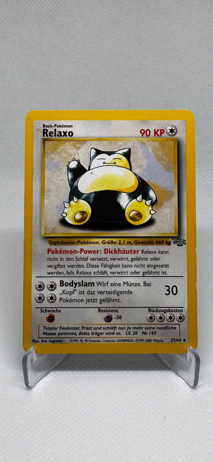 Snorlax #27 from the Jungle (German) set (Pokemon). Rarity: Rare.