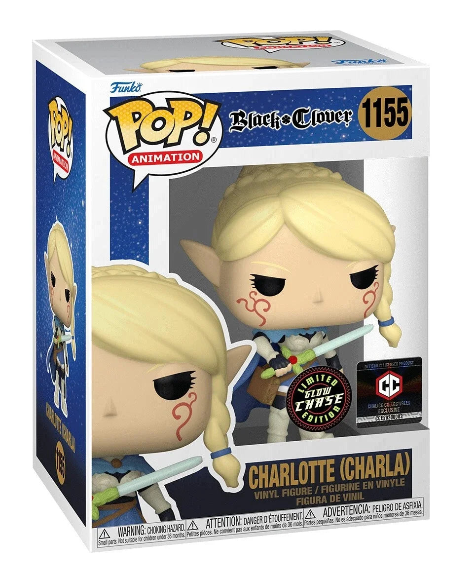 Funko POP!!: Animation Black Clover Charlotte (Charla) Vinyl Figure Limited Edition Glow In The Dark Chase Chalice Collectibles Exclusive GITD