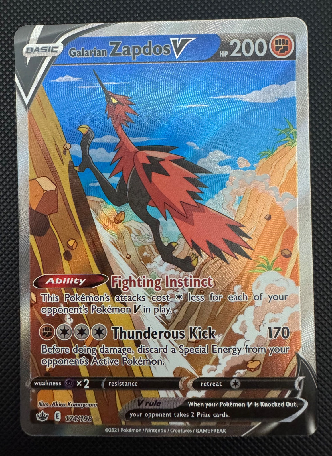 Galarian Zapdos V (Alternate Full Art) 174/198 (Chilling Reign)