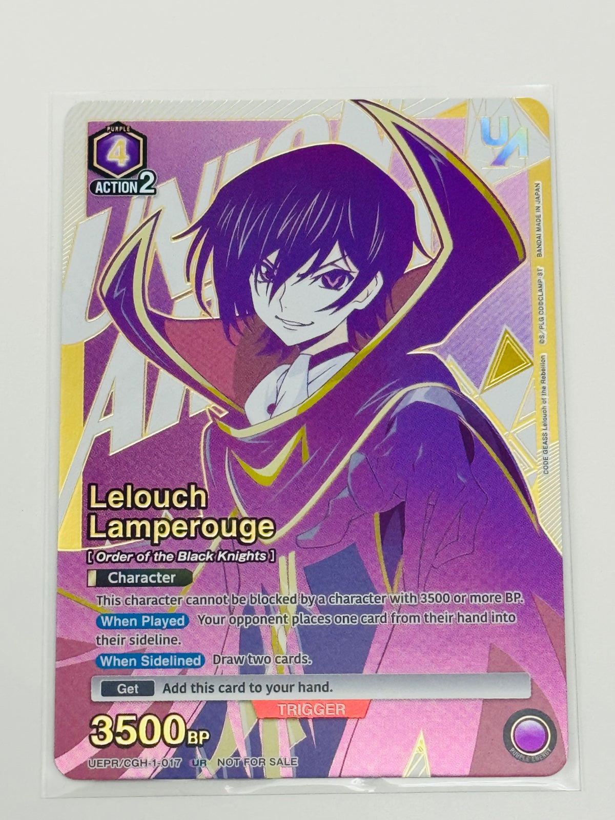 Union Arena Lelouch Lamperouge Top 4 Rare Battle