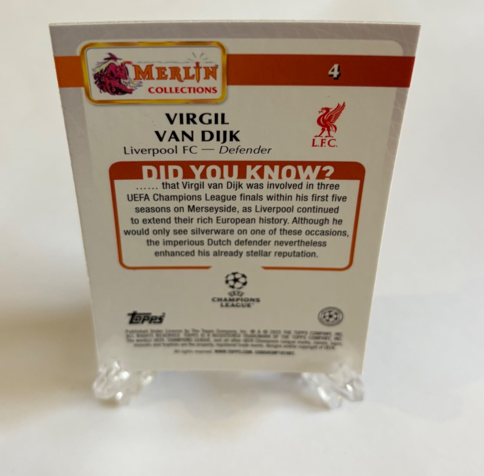Virgil Van Dijk Topps Merlin