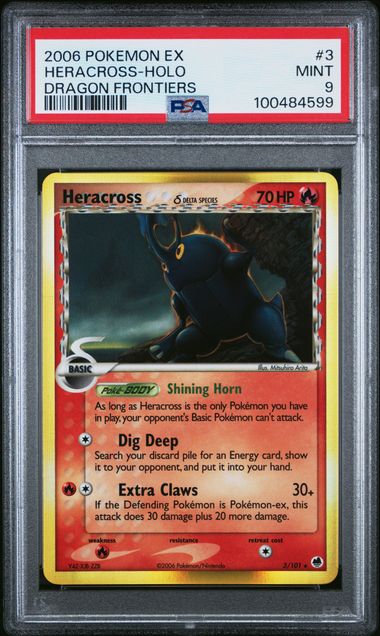 Heracross (Delta Species) 3/101 · Holofoil (EX Dragon Frontiers) — PSA 9
