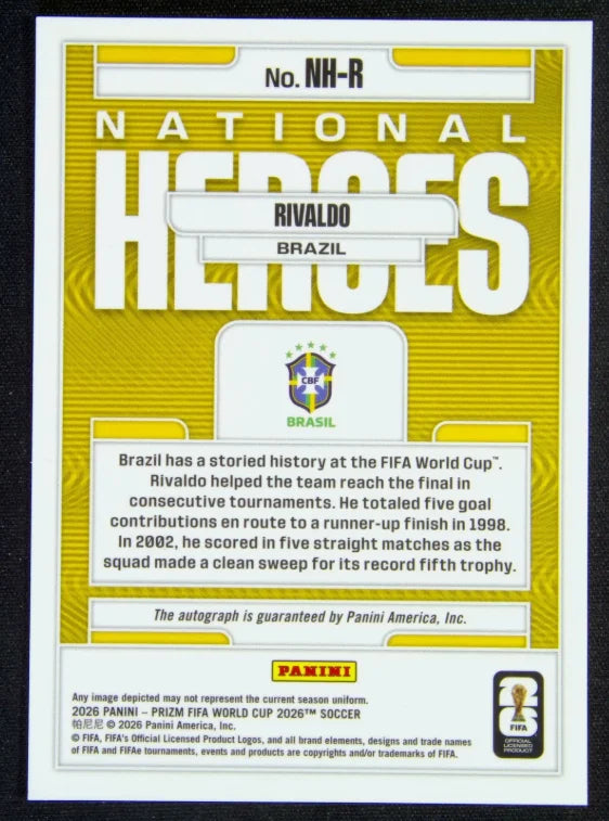RIVALDO AUTO - 2026 PRIZM - NATIONAL HEROES