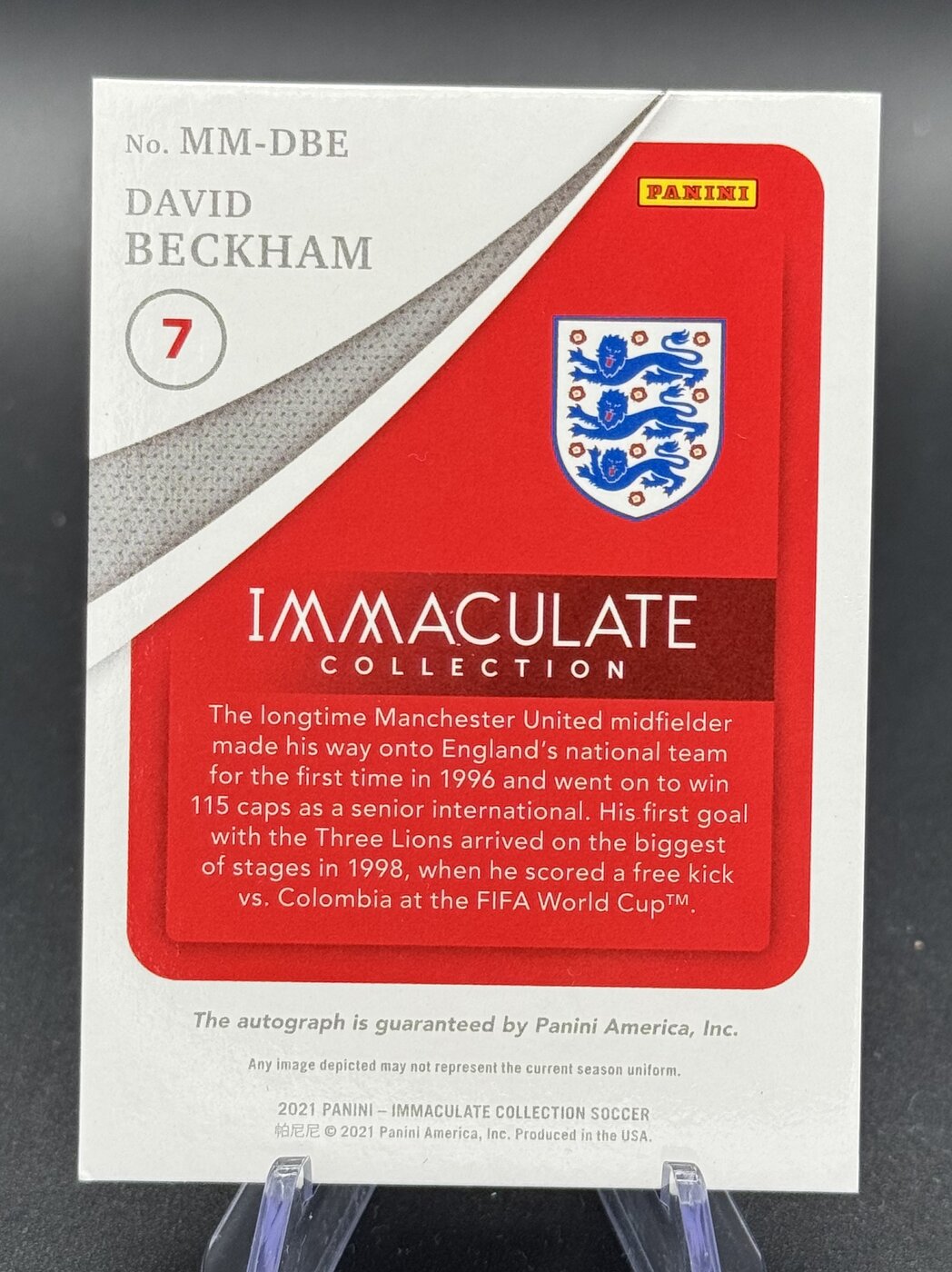 2021-22 Panini Immaculate David Beckham Modern Marks Auto 02/10 #MM-DBE England