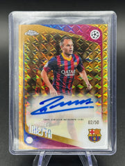 2025-26 Topps Chrome UCC Andrés Iniesta Legend Auto Gold 02/50 #CLA-AI FC Barcelona