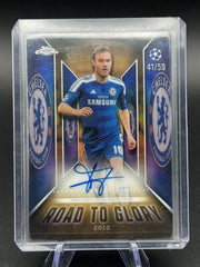 2025-26 Topps Chrome UCC Juan Mata Road to Glory Auto Gold 41/50 #RTG-JU Chelsea