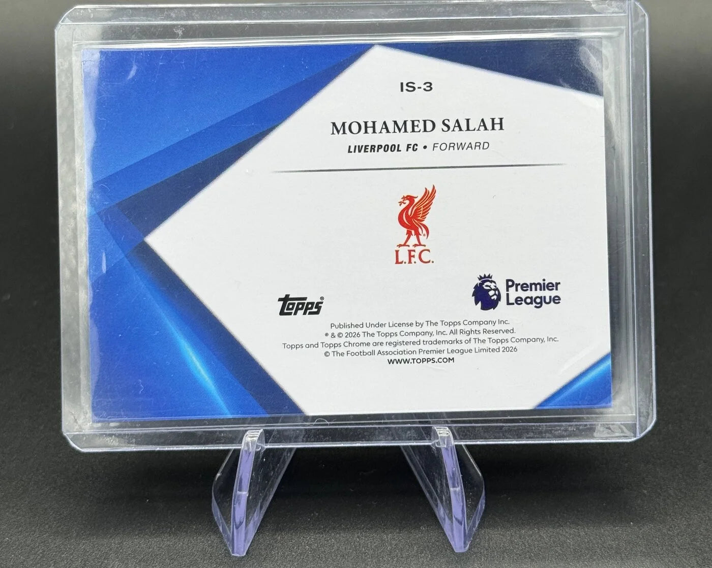 2025/26 Topps Chrome Sapphire Premier League Mohamed Salah Infinite Sapphire #IS-3 Liverpool