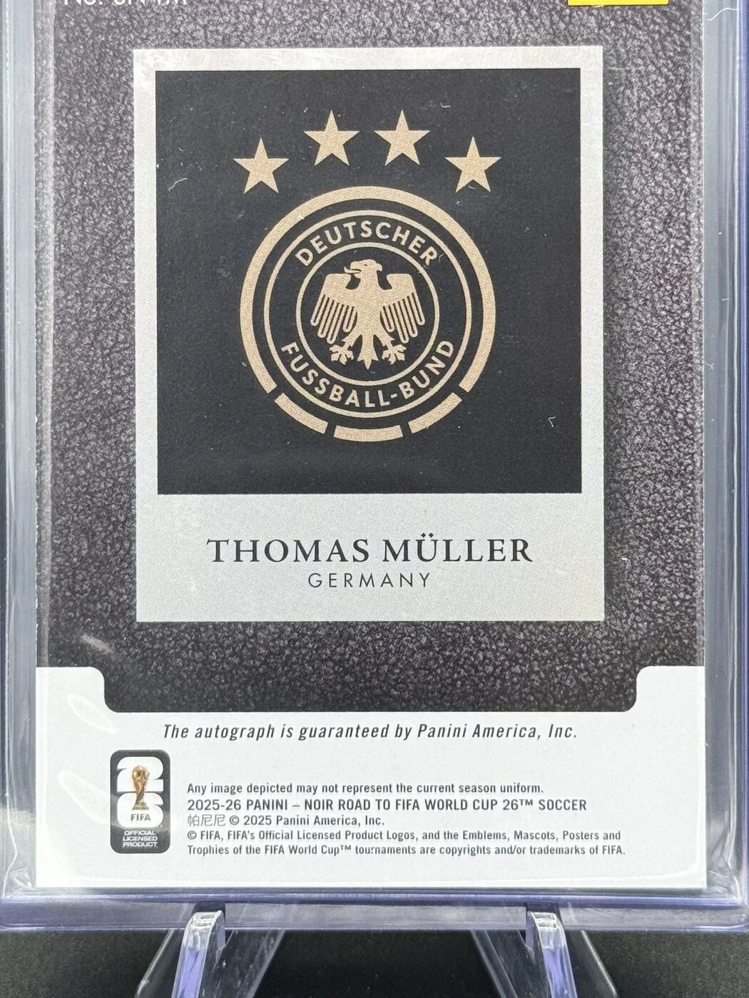 2025-26 Panini Noir Road to FIFA World Cup Thomas Müller Snapshot Signatures Gold 18/49 #SN-TM Germany