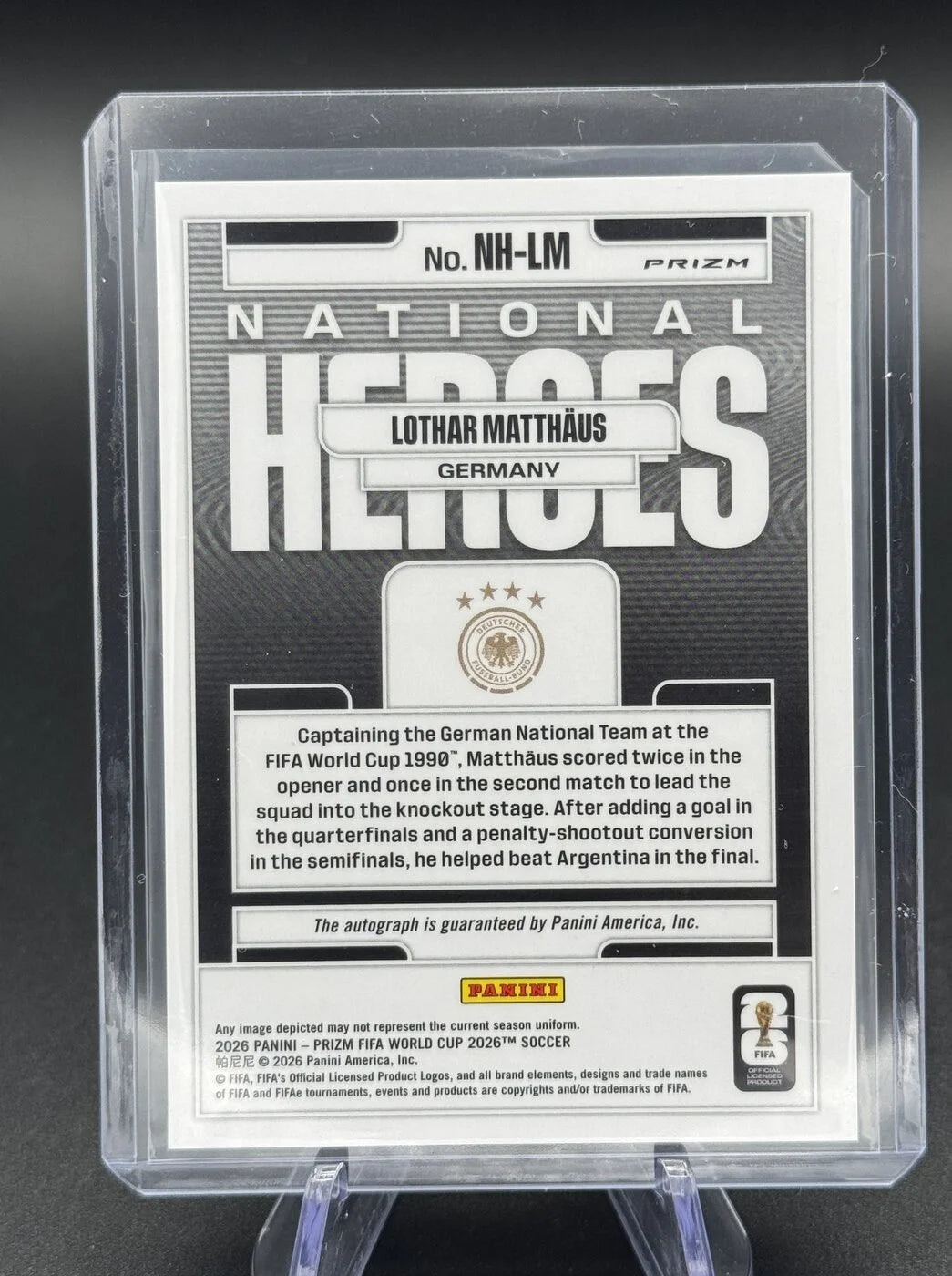 2026 Panini Prizm FIFA World Cup Lothar Matthäus National Heroes Auto #NH-LM Germany