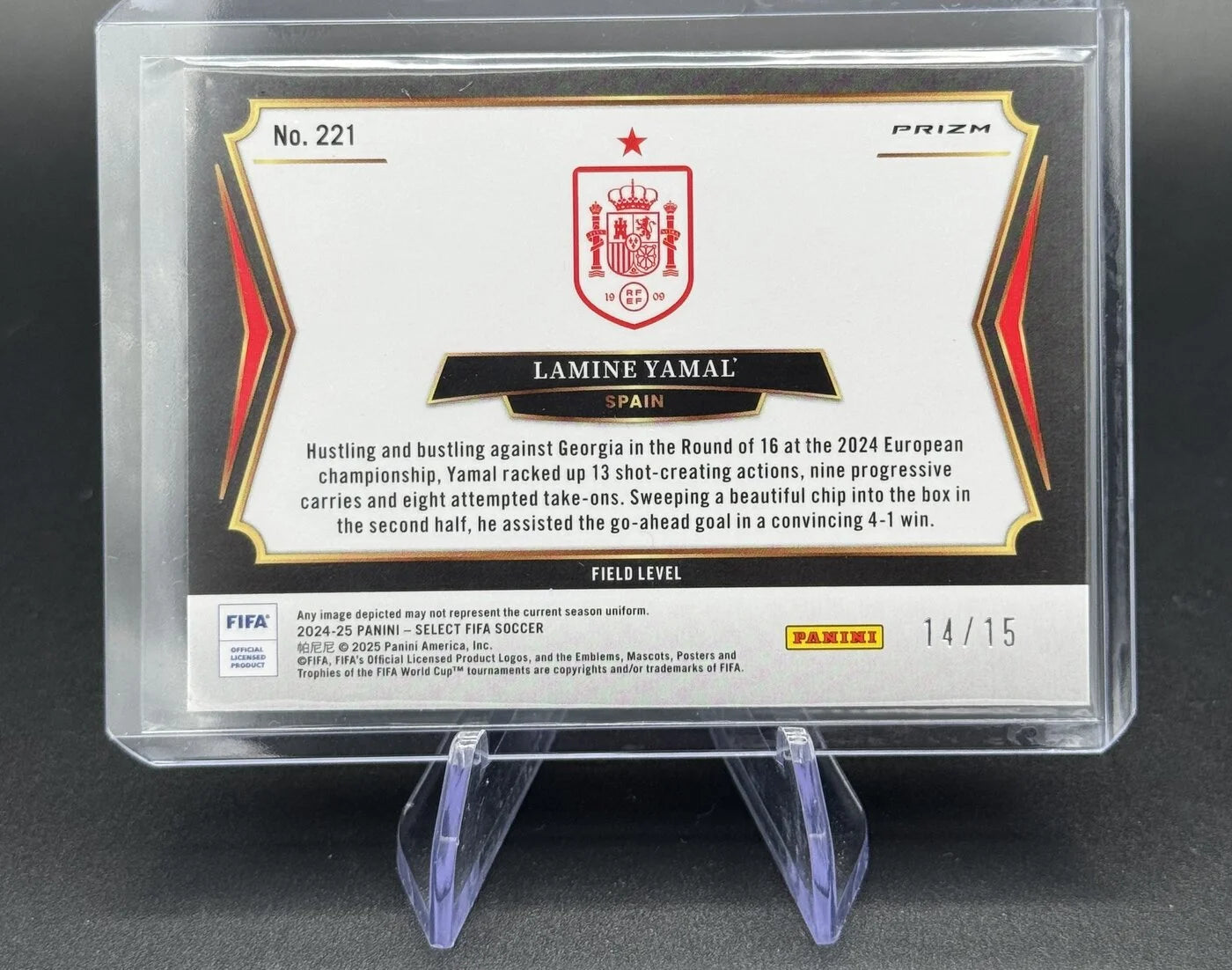 2024-25 Panini Select FIFA Lamine Yamal Field Level 14/15 #221 Spain