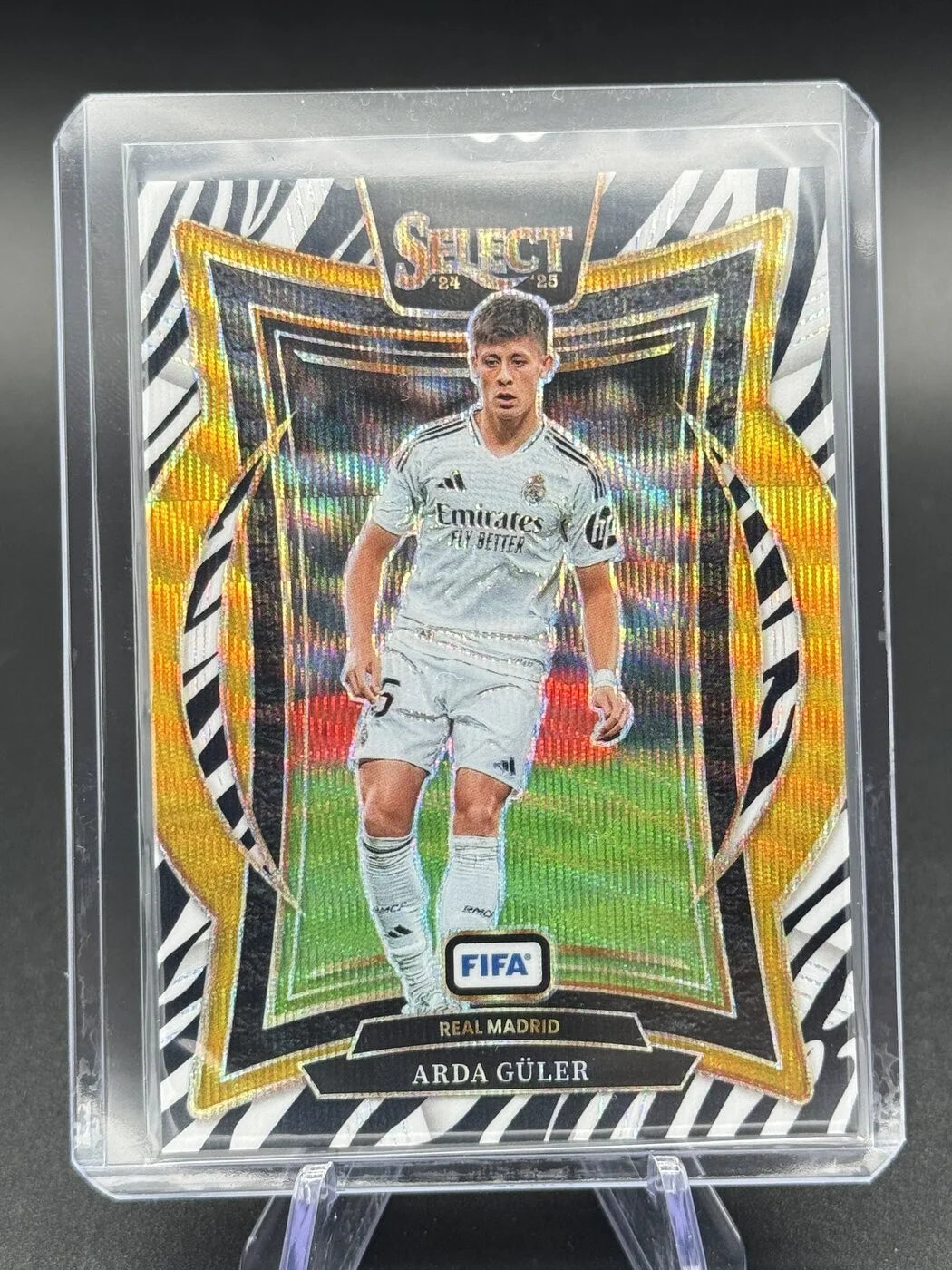 2024-25 Panini Select FIFA Arda Güler Terrace Zebra Prizm #3 Real Madrid
