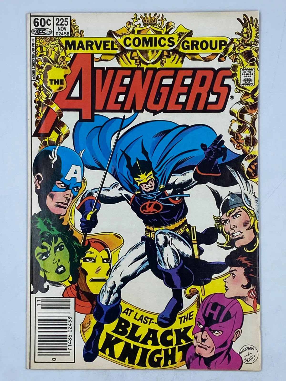 The Avengers #225, published by Marvel Comics in November 1982 with cover art by Ed Hannigan