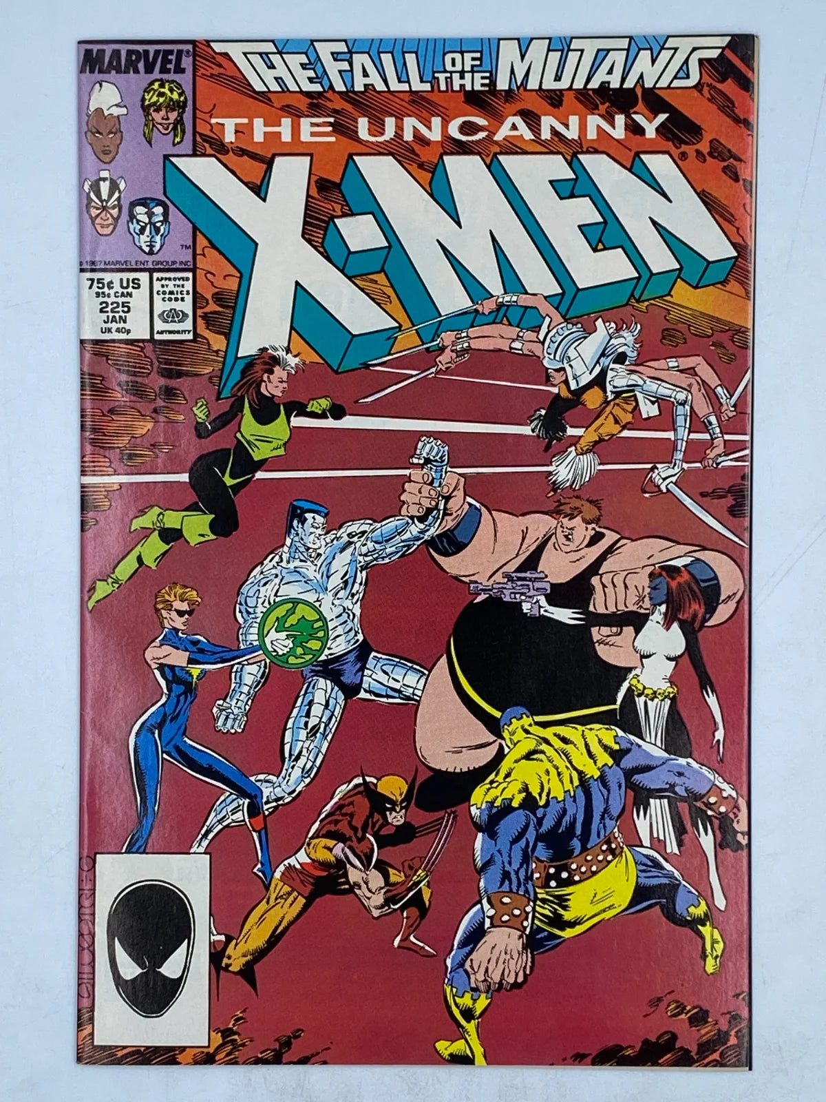 The Uncanny X-Men #225, "The Fall of the Mutants" published by Marvel Comics in January 1988