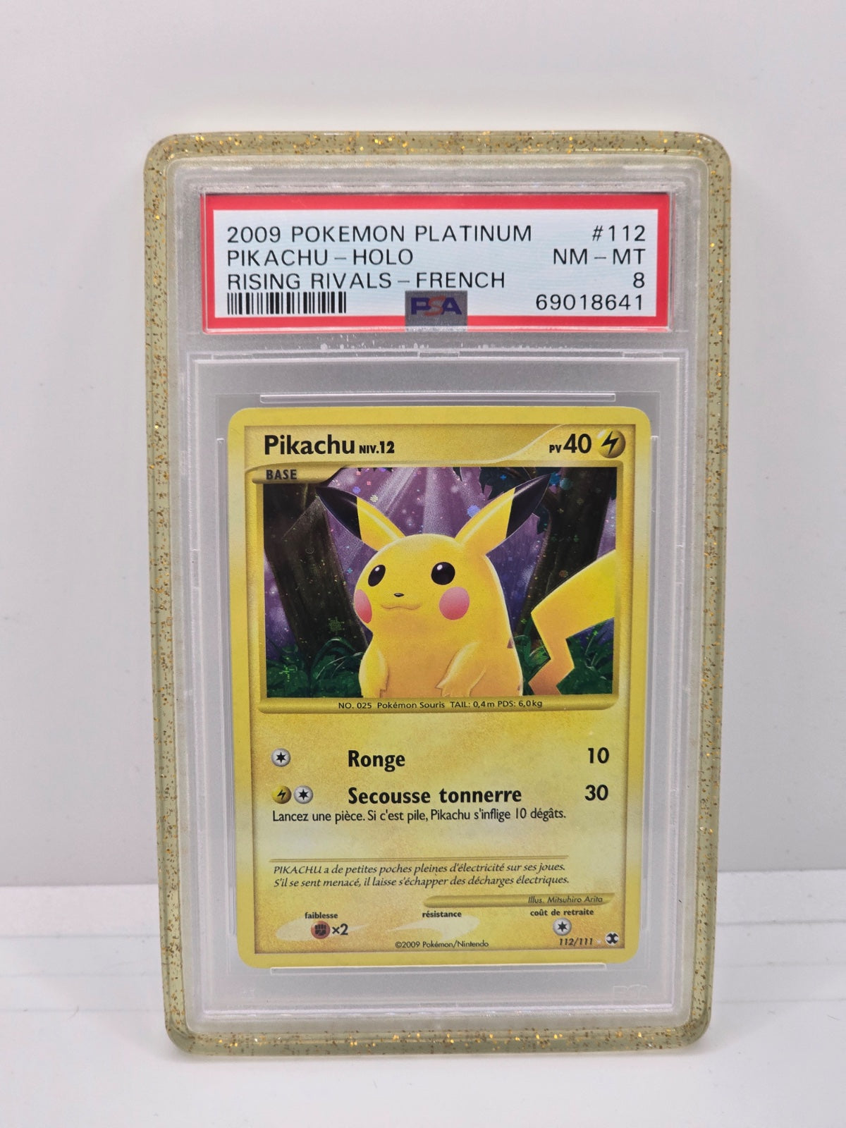Pikachu 112 (Rising Rivals) — PSA 8 — French Language