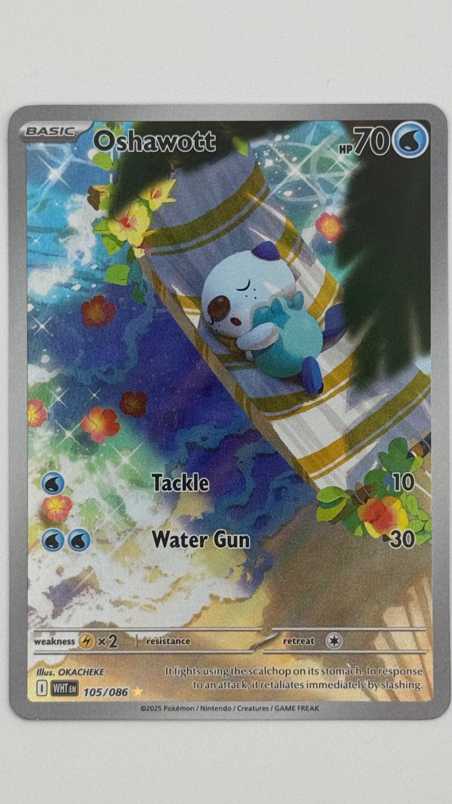 Oshawott 105/086 (White Flare) 002