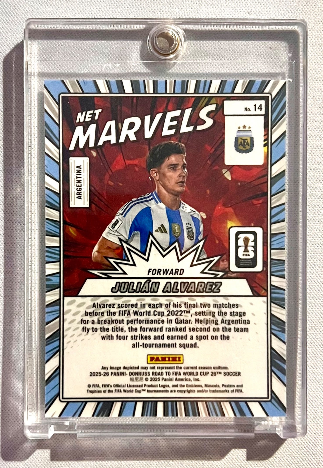 2025-26 Donruss Road to FIFA World Cup Net Marvels Red Julian Alvarez Argentina