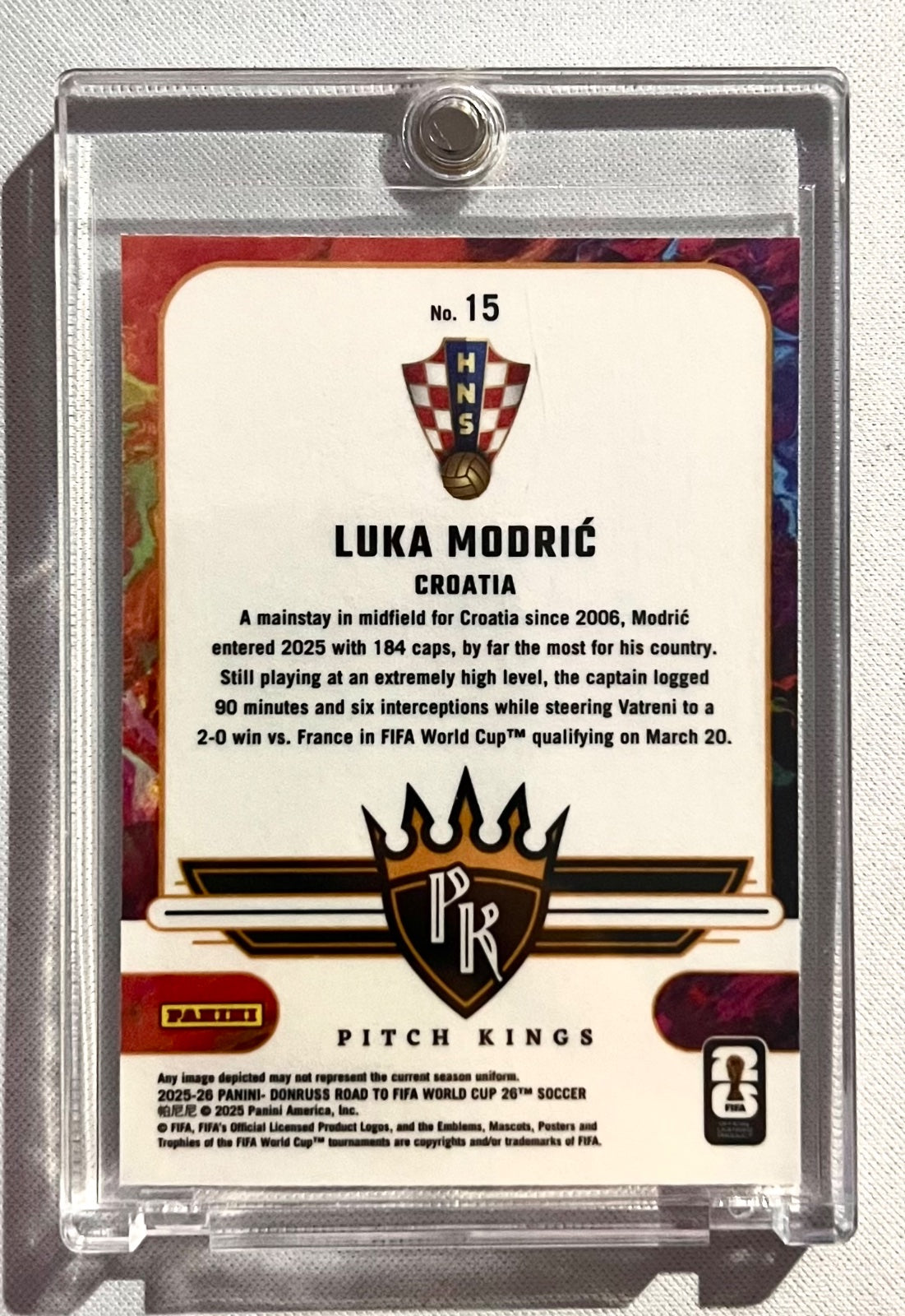 2025-26 Donruss Road to FIFA World Cup #15 Luka Modric Pitch Kings