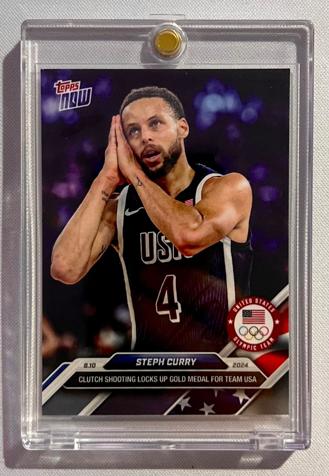 2024 Topps Now Stephen Curry Night Night #27 USA Olympics Gold Medal Game France
