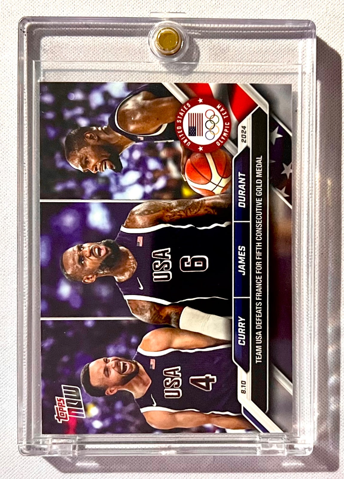 Stephen Curry Lebron James Kevin Durant 2024 Team USA Gold Medal Topps Now #26