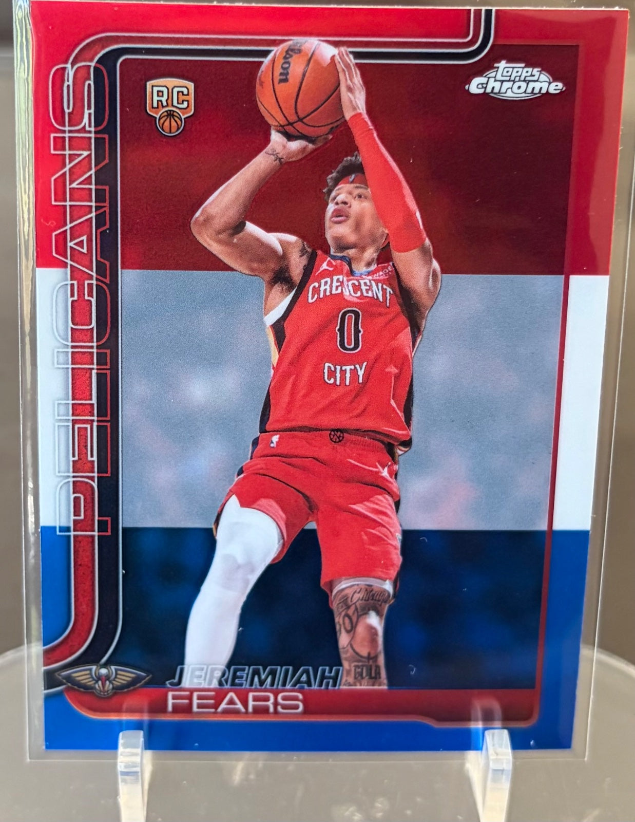 Topps chrome update NBA JEREMIAH FEARS Red white blue refractor