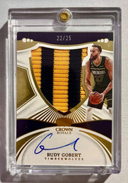 2022-23 Panini Crown Royale Rudy Gobert Silhouettes Patch Auto #/25 Card #S-RGB