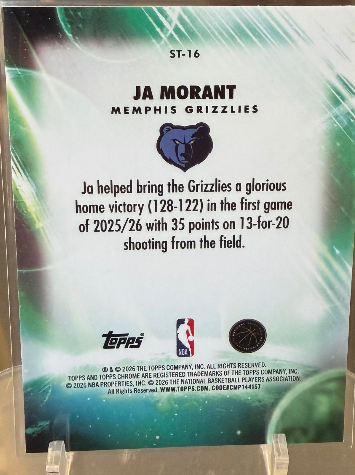 Ja Morant Insert TOPPS CHROME UPDATE NBA