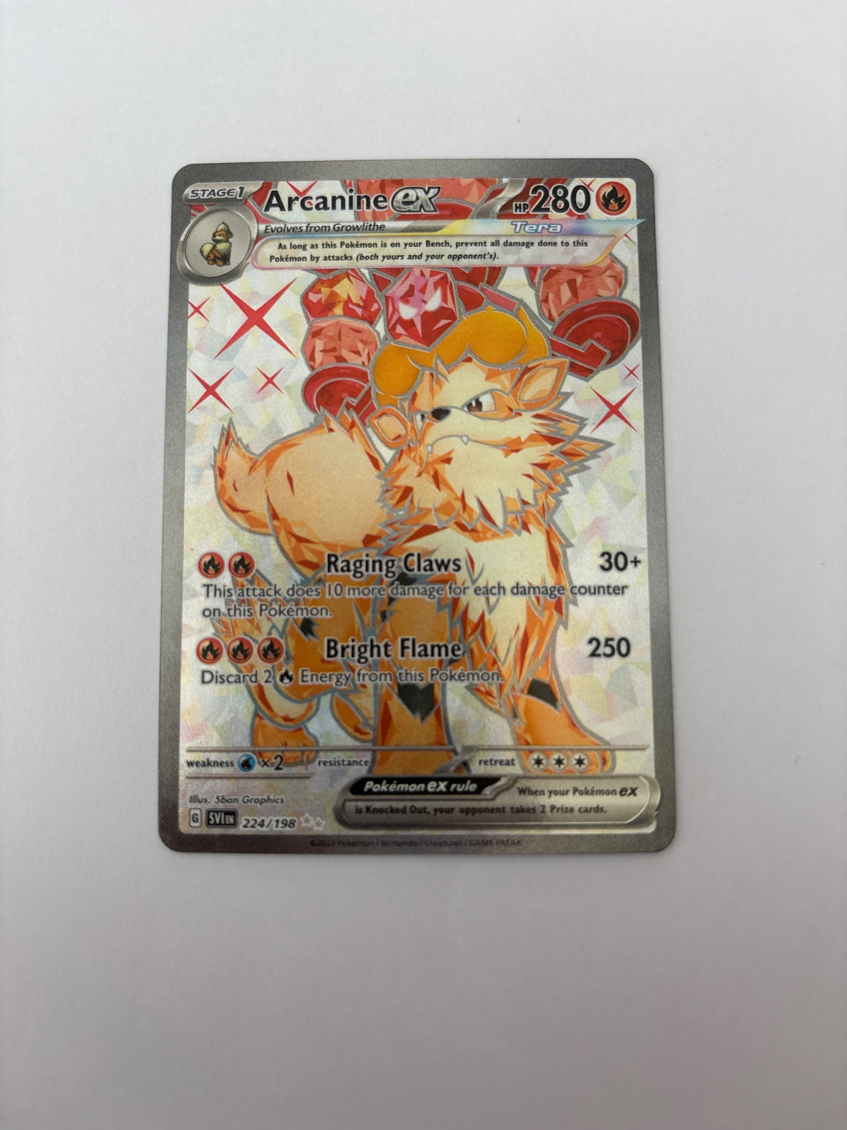 Arcanine ex 224/198 (Scarlet & Violet Base Set)