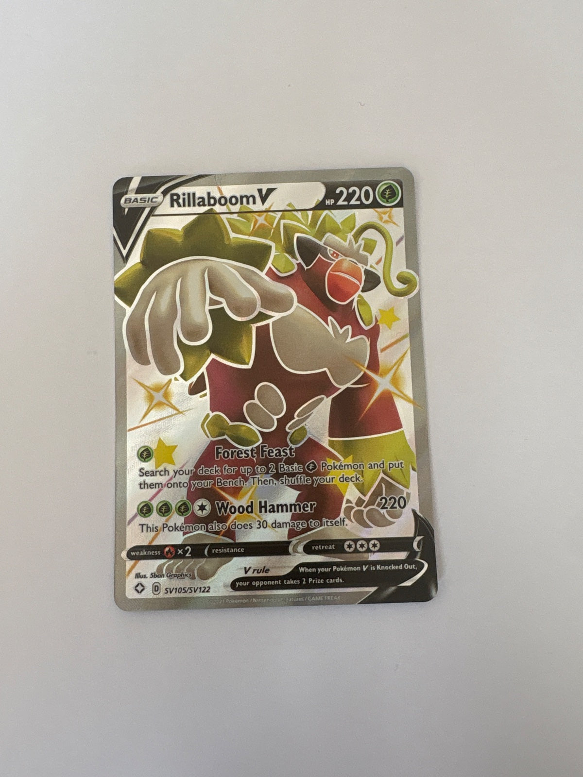 Rillaboom V SV105/SV122 (Shining Fates: Shiny Vault)