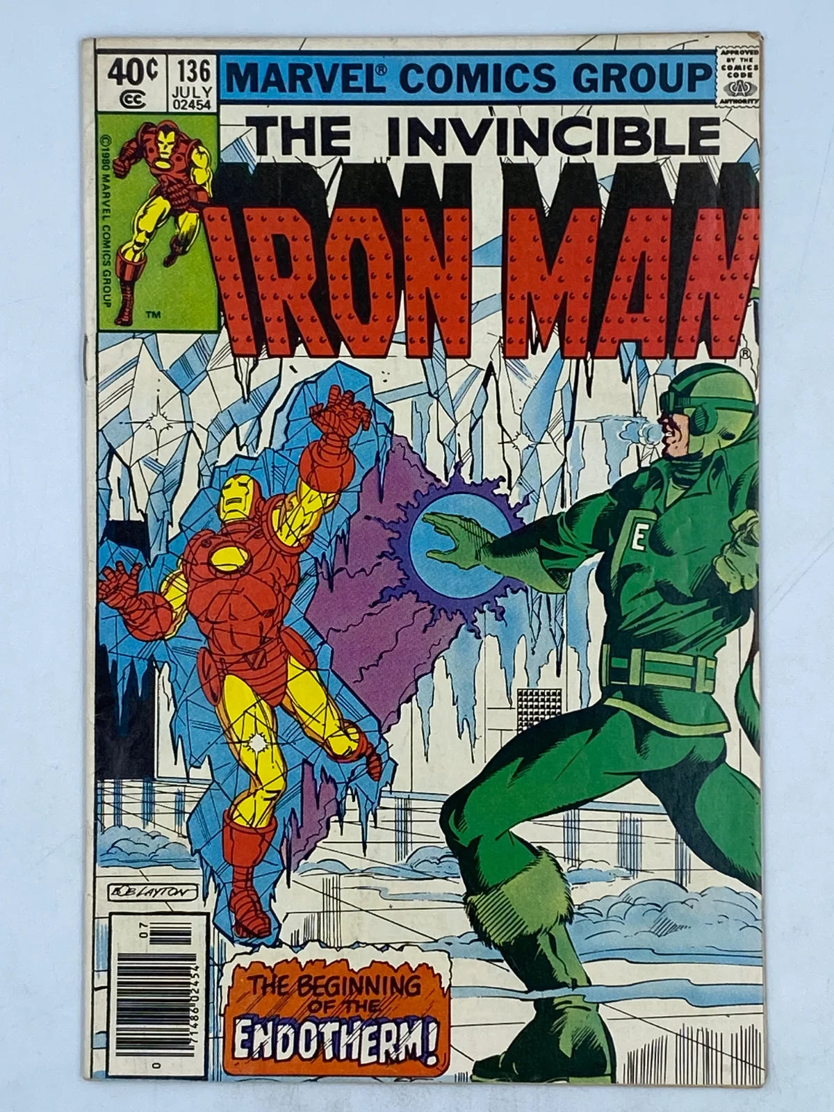 The Invincible Iron Man #136, "The Beginning of the Endotherm!" published by Marvel Comics in July 1980.