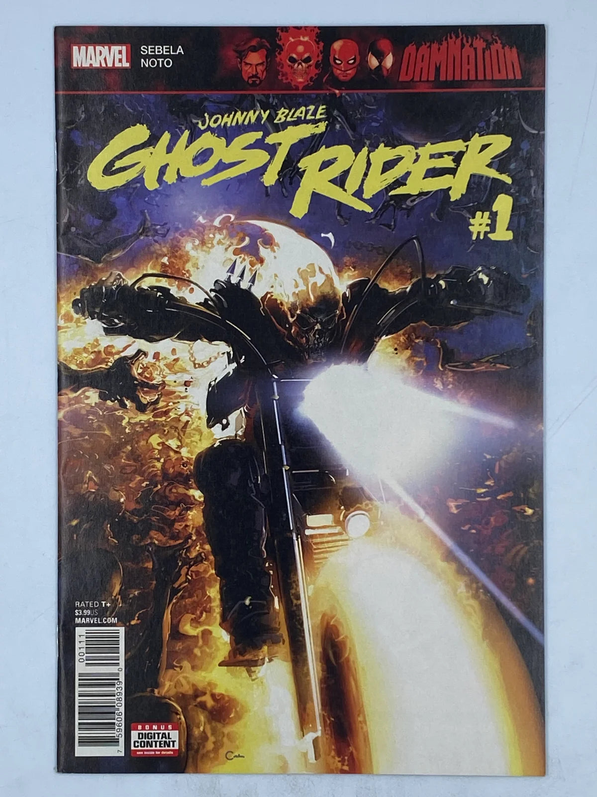 Ghost Rider #1 Damnation: Johnny Blaze from Marvel Comics (2018), featuring cover art by Clayton Crain