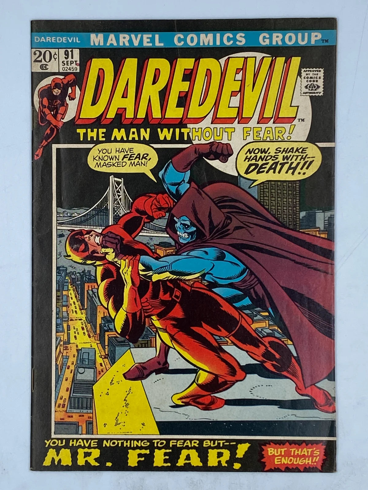 Daredevil #91 ("The Man Without Fear!") from Marvel Comics, published in September 1972.