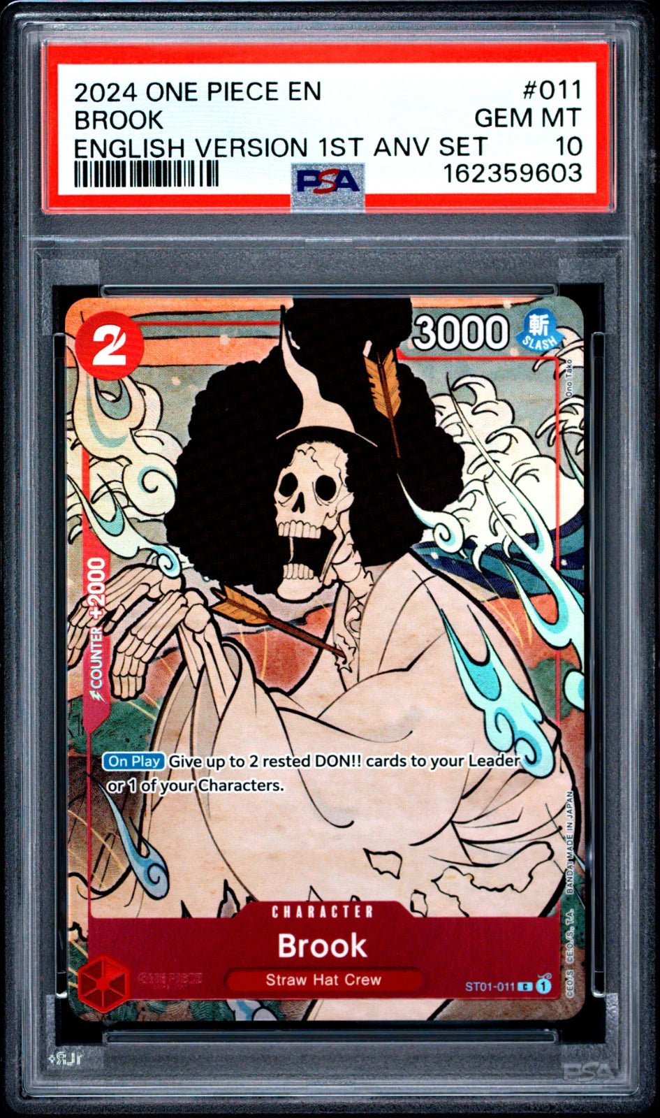 Brook (English Version 1st Anniversary Set) ST01-011 (One Piece Promotion Cards) — PSA 10