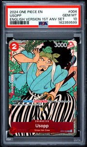 Usopp (English Version 1st Anniversary Set) OP01-004 (One Piece Promotion Cards) — PSA 10