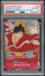 Monkey.D.Luffy (English Version 1st Anniversary Set) ST10-006 (One Piece Promotion Cards) — PSA 10