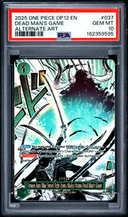 Demon Aura Nine Sword Style Asura Blades Drawn Dead Man's Game (Alternate Art) OP12-037 (Legacy of the Master) — PSA 10