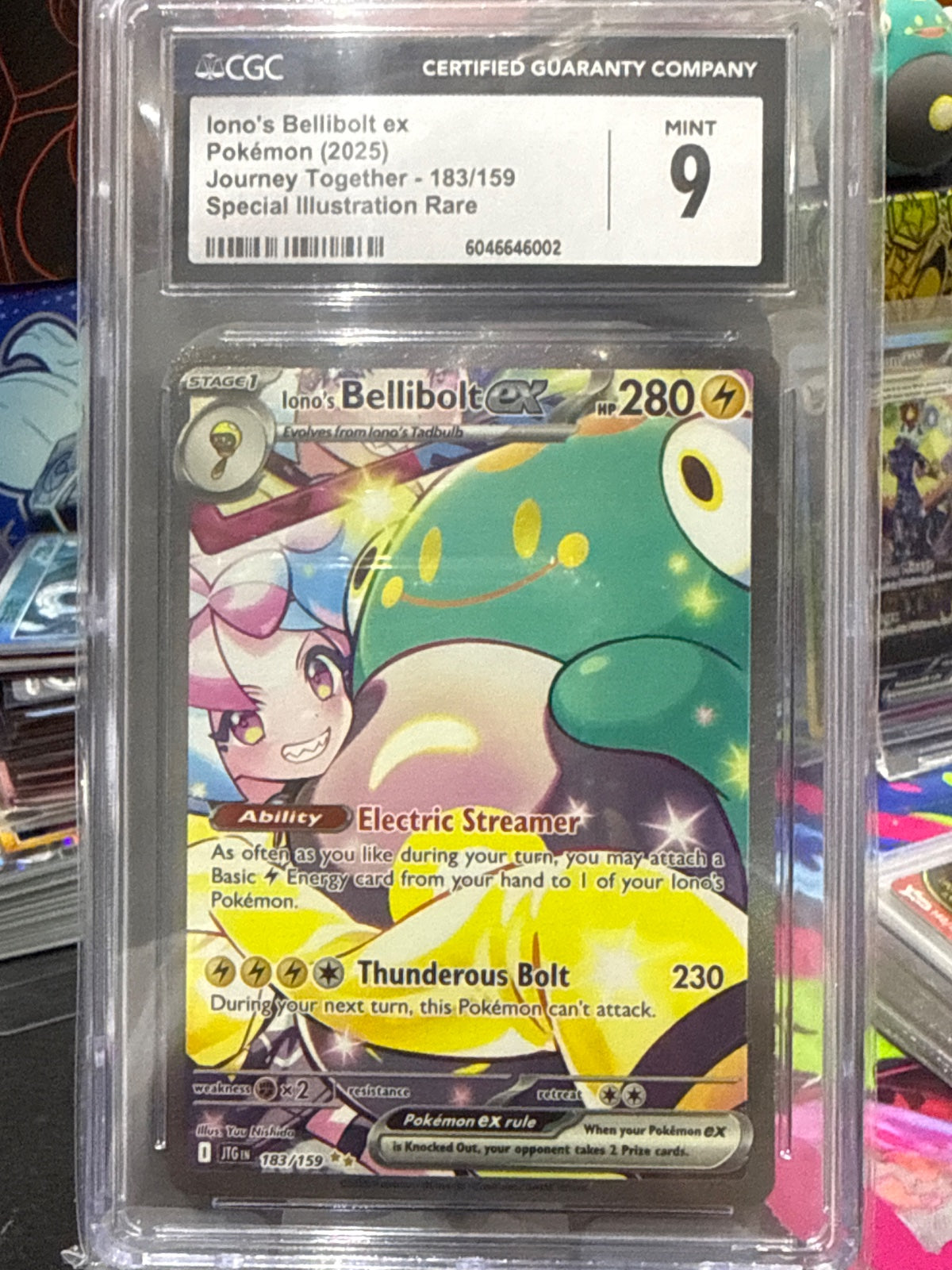 Iono's Bellibolt ex 183/159 · Holofoil (Journey Together) — CGC 9