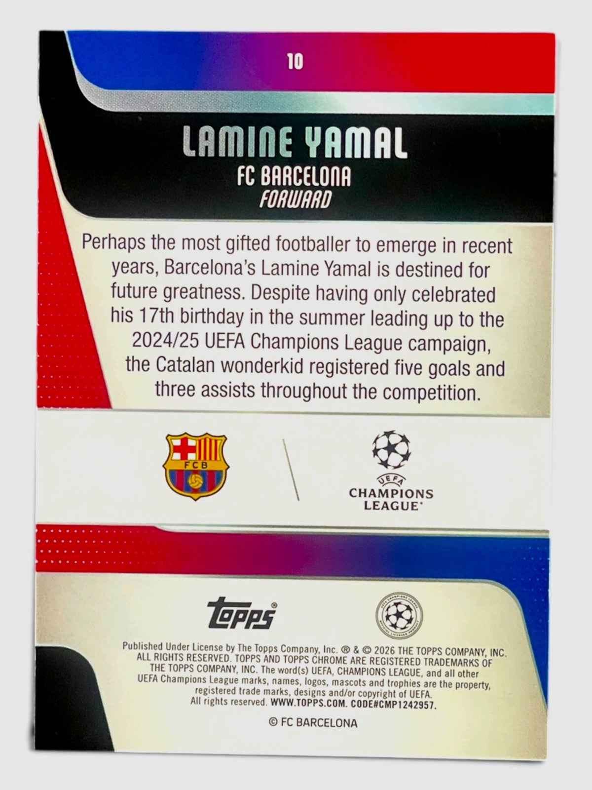 2025-26 Topps Chrome UEFA UCC Lamine Yamal Xfractar