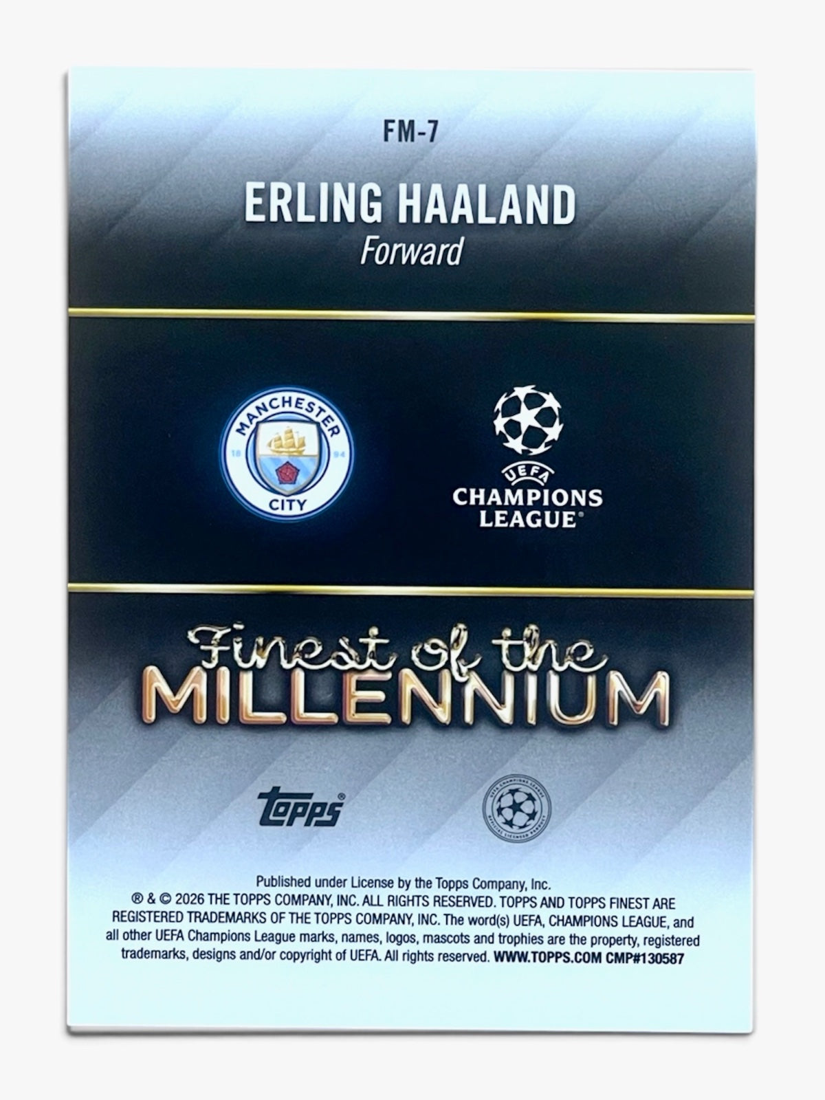 2026 Topps Finest UEFA UCC Erling Haaland Finest of the Millenium