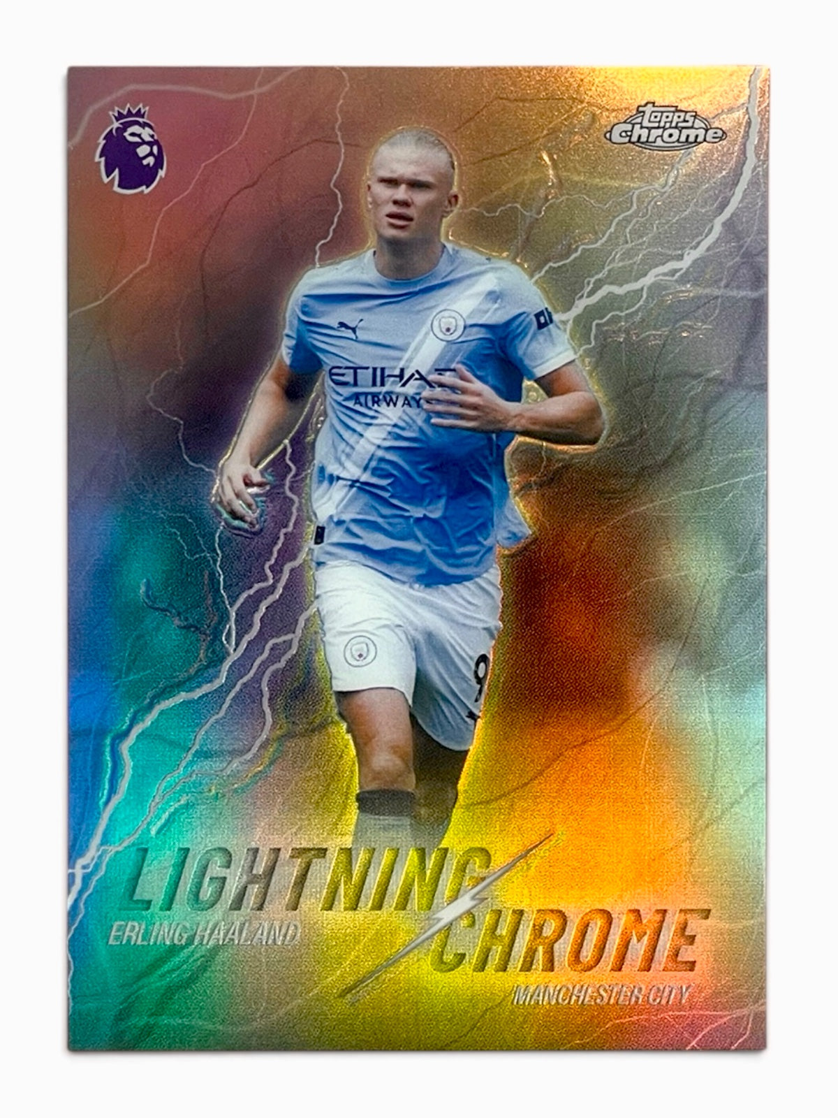 2026 Topps Chrome Premier League Erling Haaland Lightning Chrome