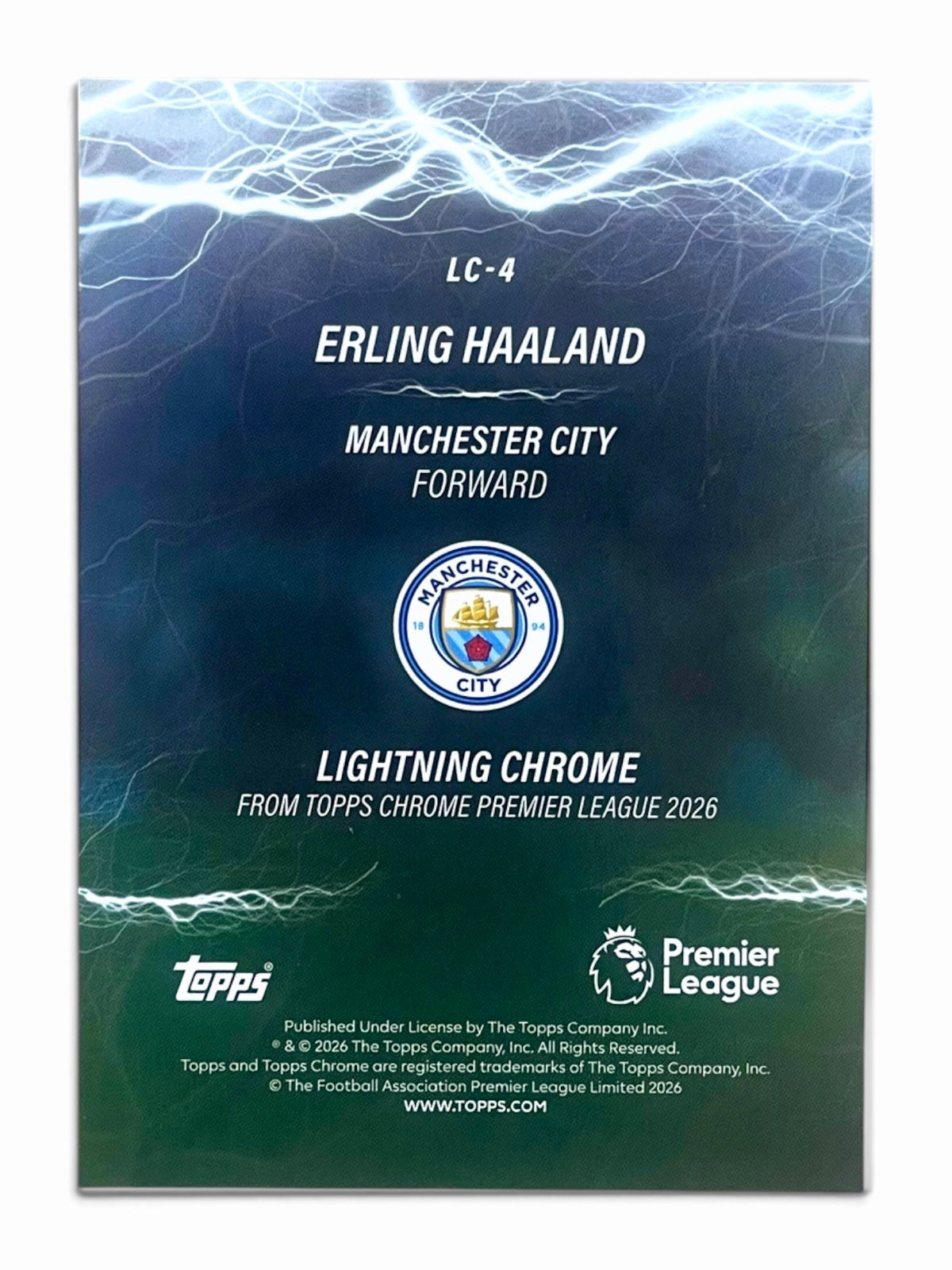 2026 Topps Chrome Premier League Erling Haaland Lightning Chrome