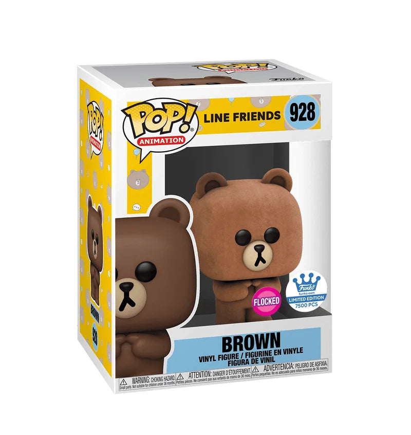 Funko Pop! Animation: LE 7500 Pcs Line Friends - Brown (Flocked) #928 - Funko Shop Exclusive