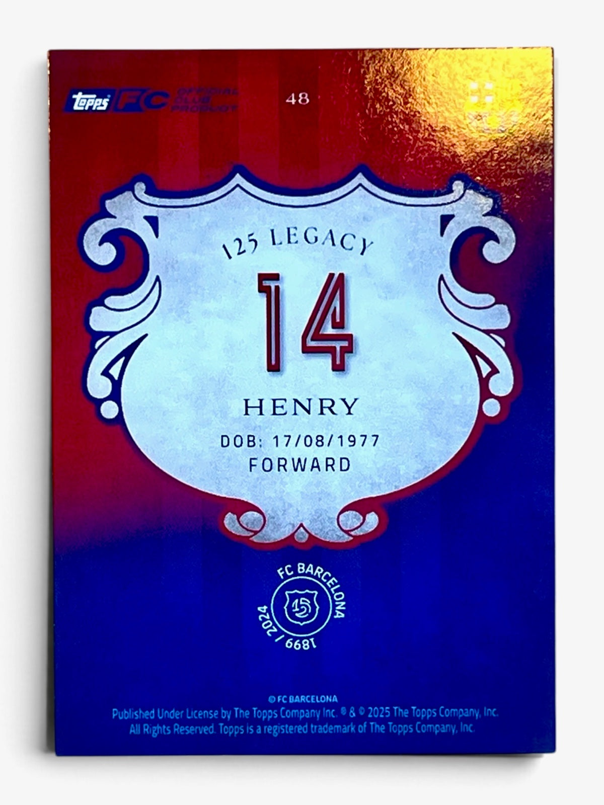 2025 Topps FC Barcelona 125 Years Legacy Set Thierry Henry