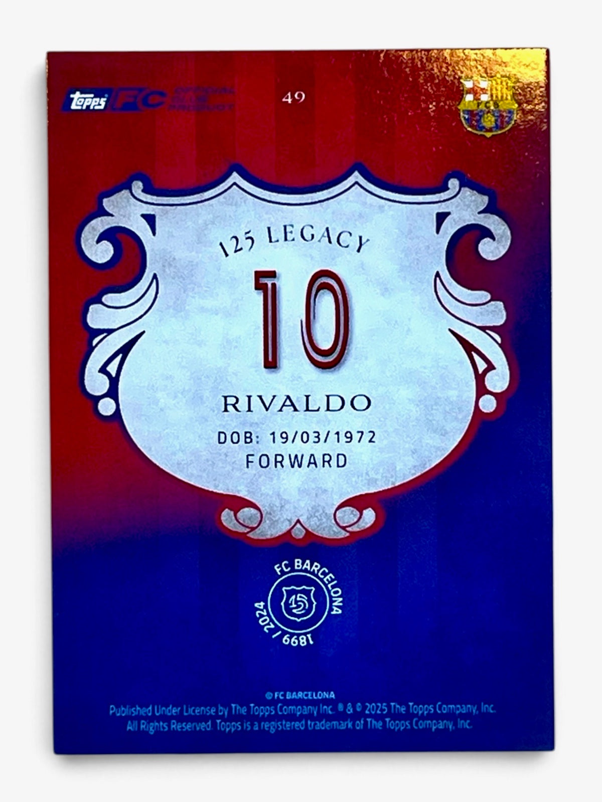 2025 Topps FC Barcelona 125 Years Legacy Set Rivaldo
