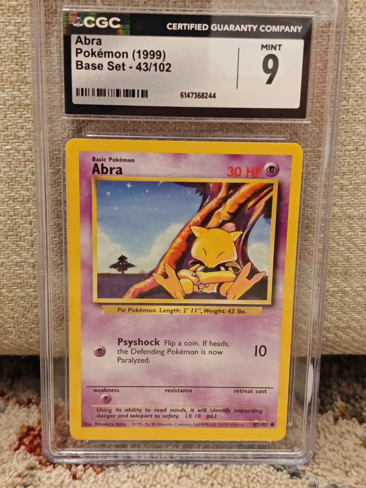 Abra 43 (Base Set (Unlimited)) — CGC 9