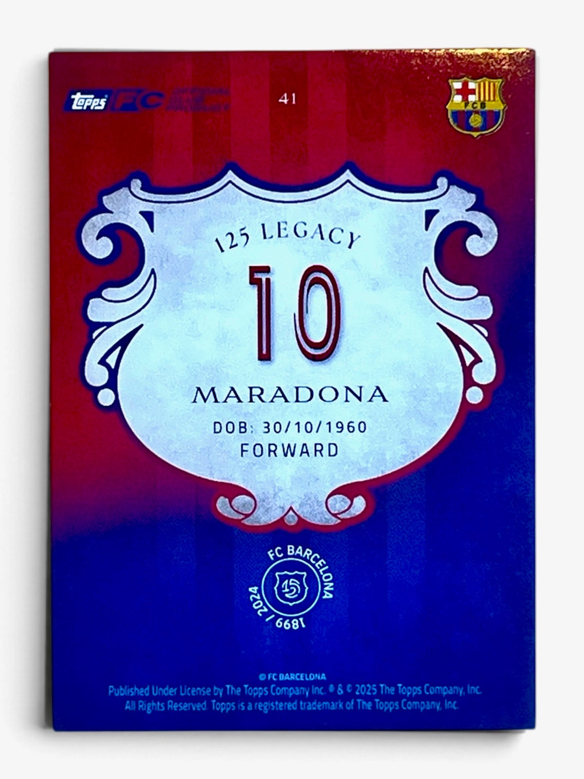 2025 Topps FC Barcelona 125 Years Legacy Set Diego Maradona