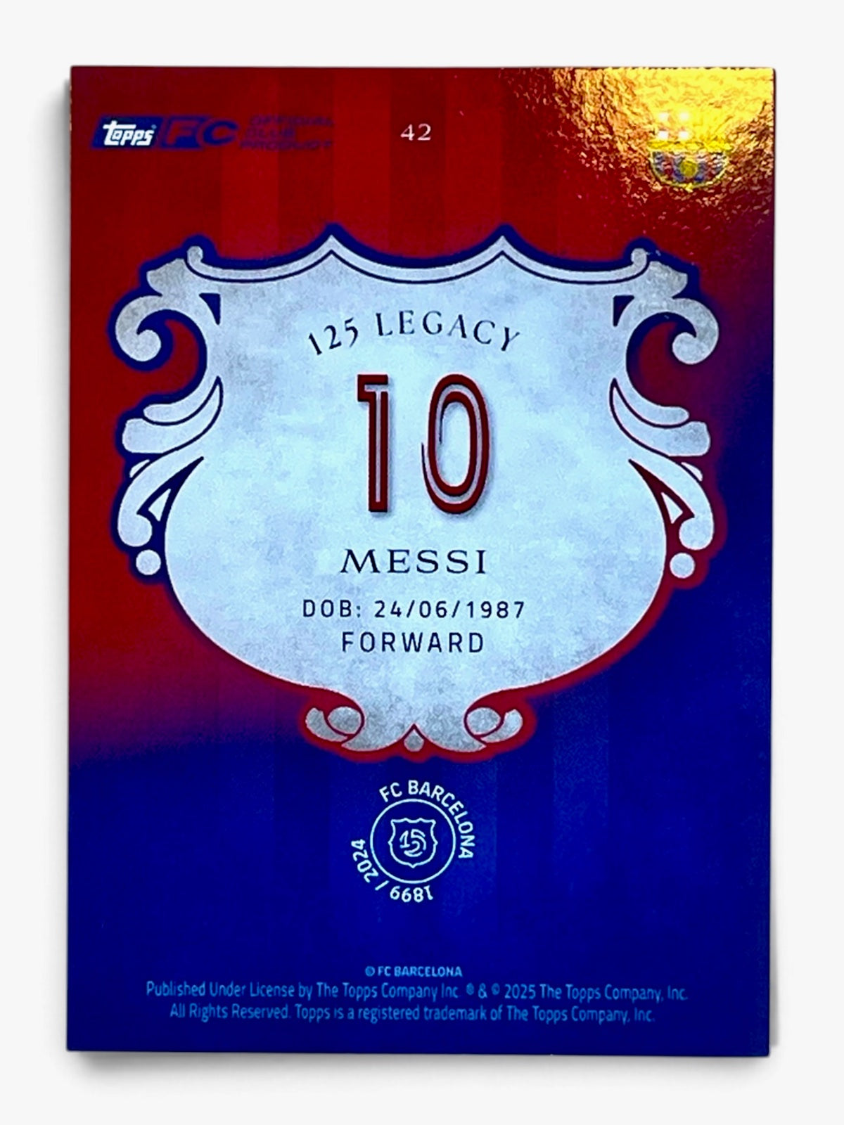 2025 Topps FC Barcelona 125 Years Legacy Set Lionel Messi