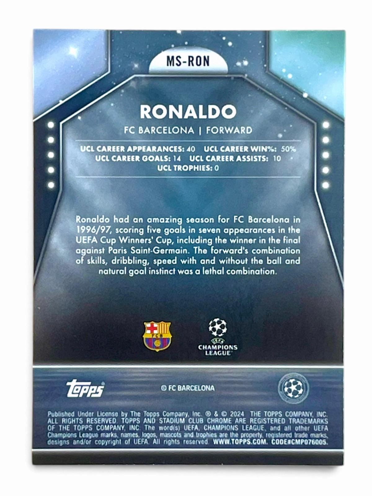 2024 Tops Stadium Club Chrome Ronaldo Main Stage